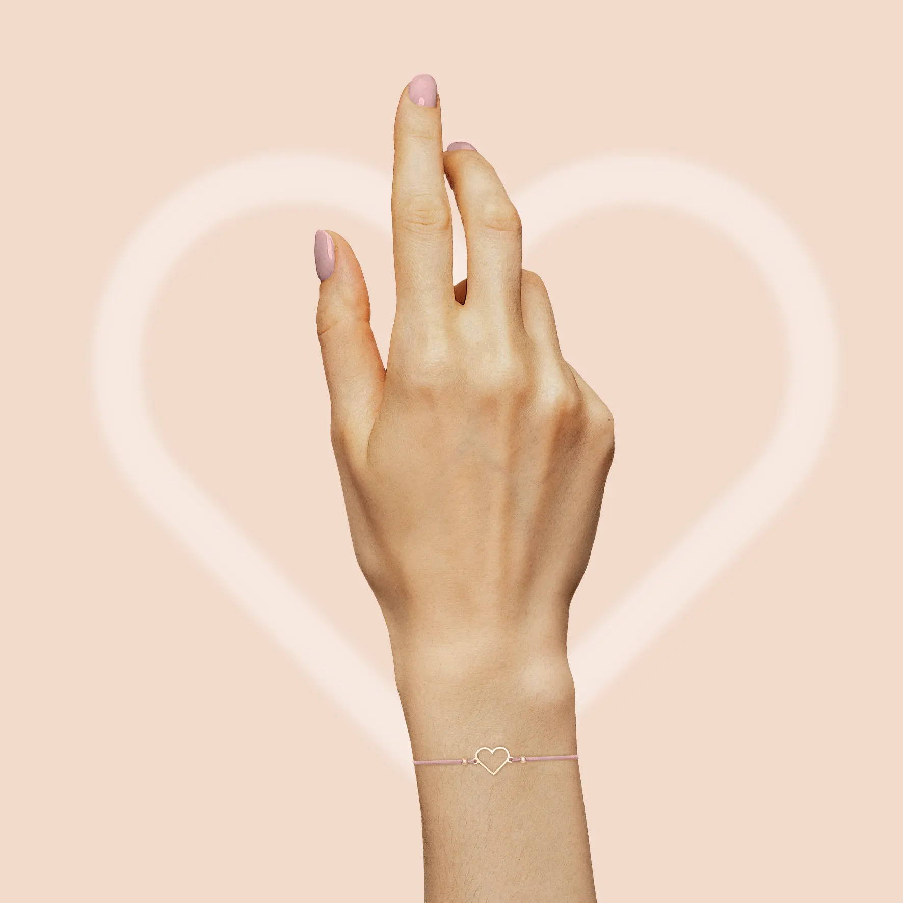 Armband BE HAPPY – Herz, rosévergoldet