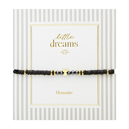 Armband - "little dreams" - Hämatit - vergoldet - Engel