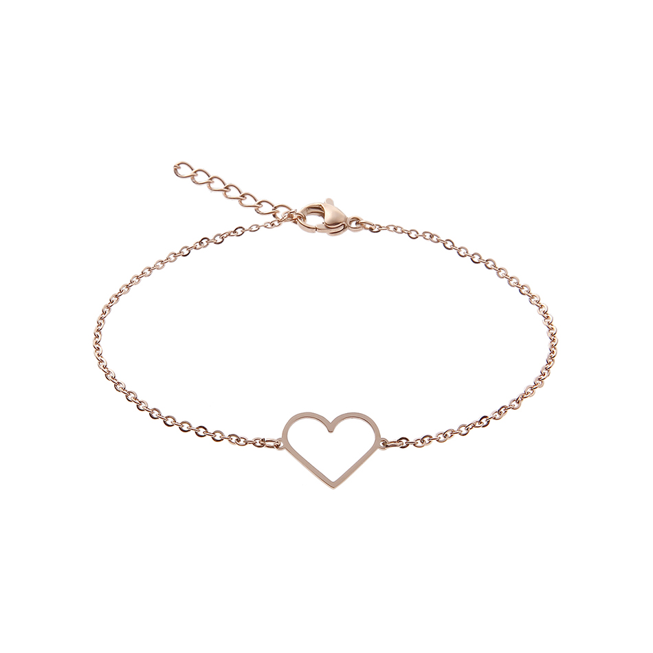Rosévergoldetes Armband mit Anhänger Herz von der Marke boonbirds