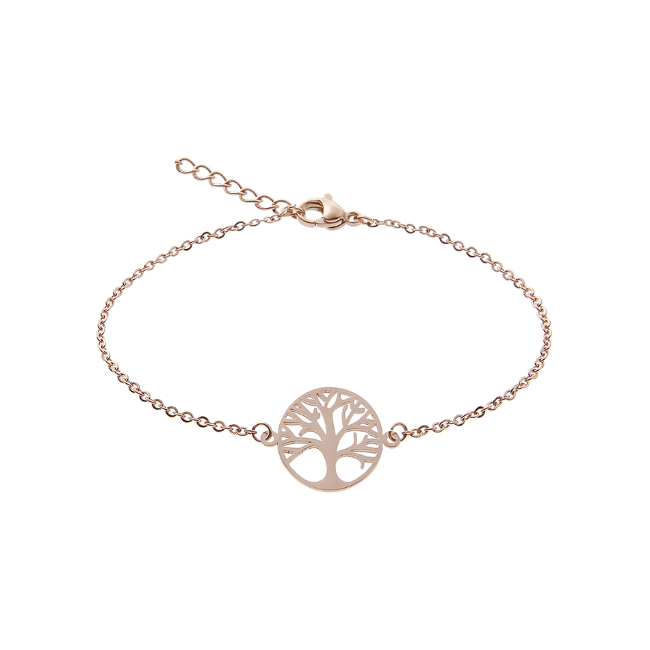 Rosévergoldetes Armband mit Anhänger Baum des Lebens von der Marke boonbirds