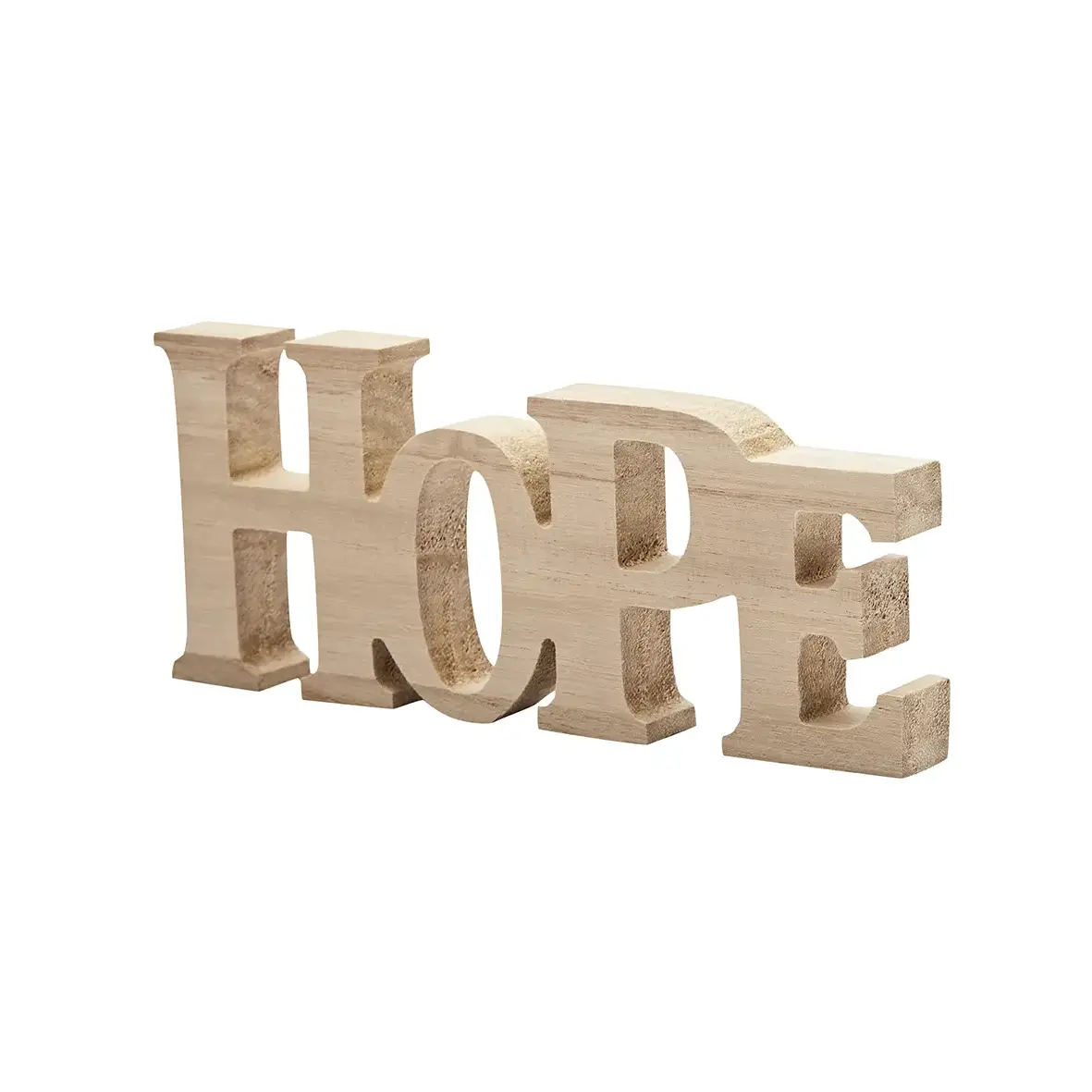 Schriftzug HOPE – Holz, natur