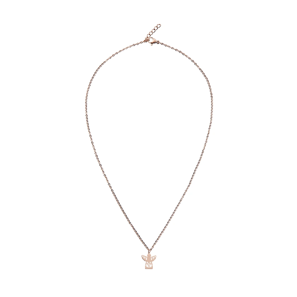 Rosévergoldete Halskette mit Anhänger Schutzengel von der Marke boonbirds