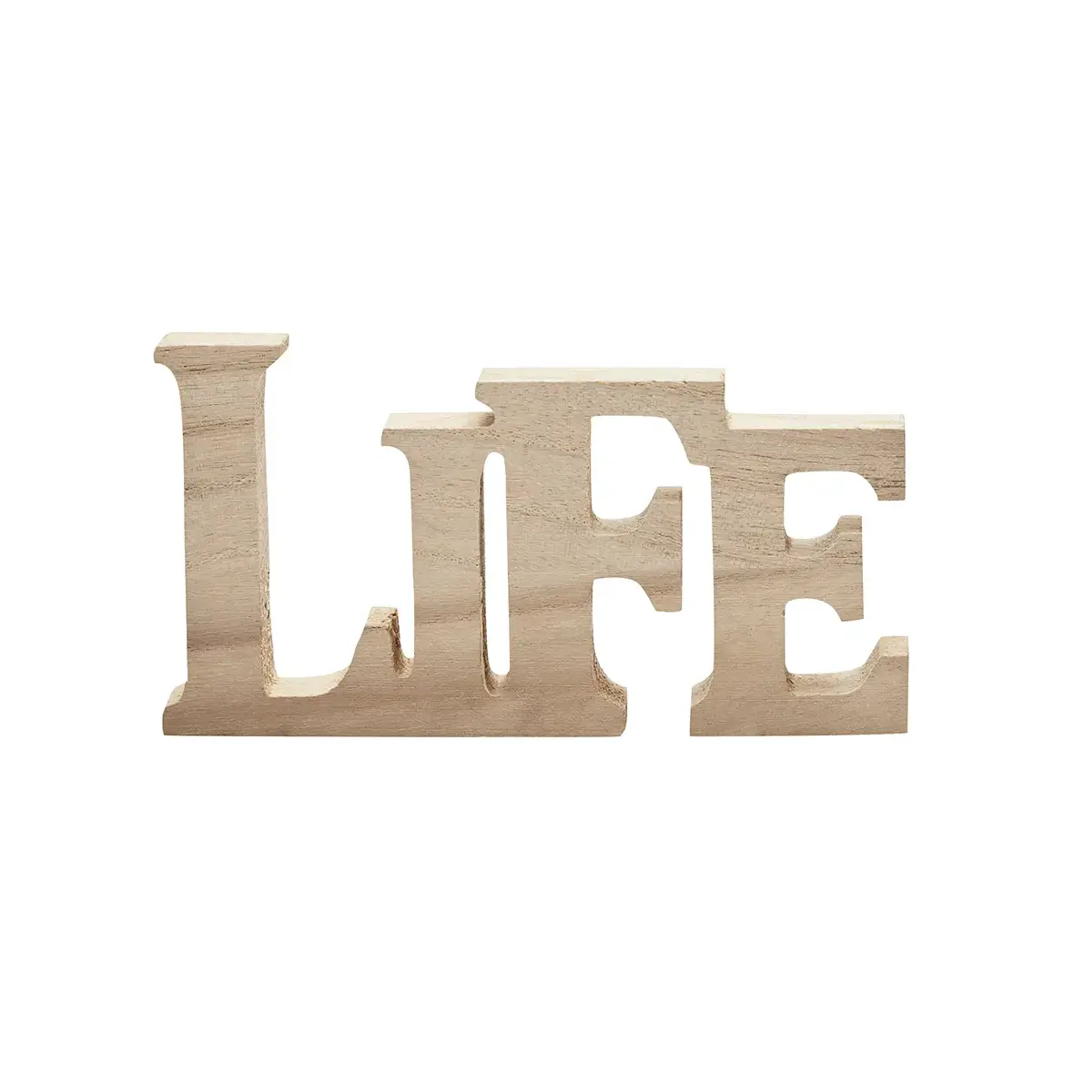 Schriftzug LIFE – Holz, natur