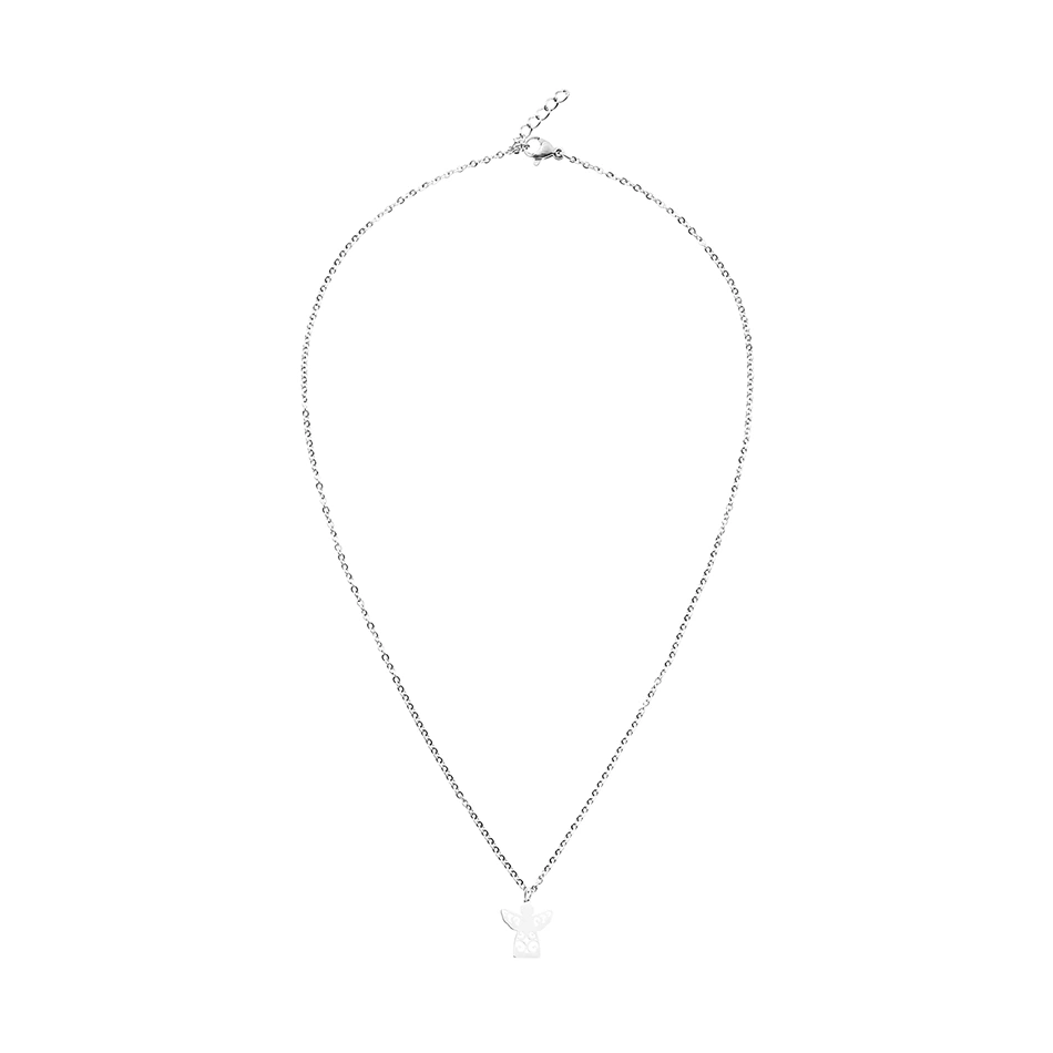 Versilberte Halskette mit Anhänger Schutzengel von der Marke boonbirds