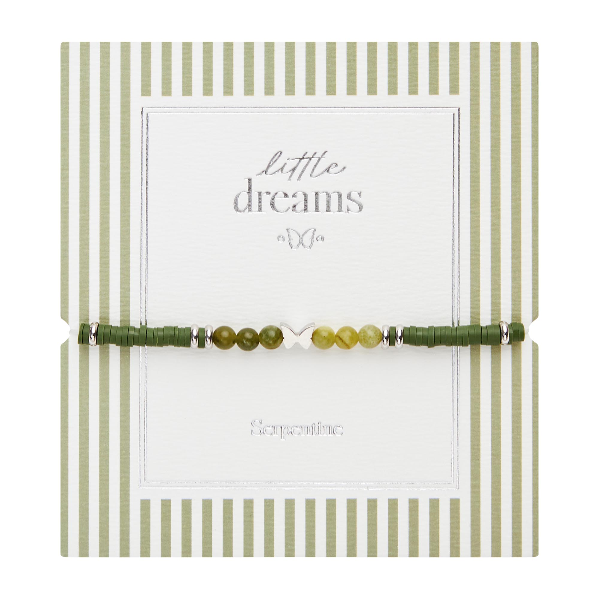 Armband - "little dreams" - Serpentin - Edelstahl - Schmetterling