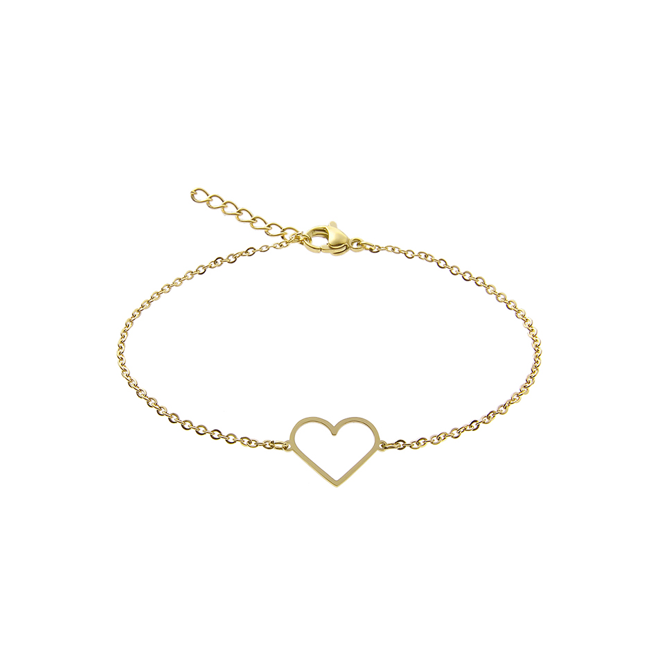 Vergoldetes Armband mit Anhänger Herz von der Marke boonbirds