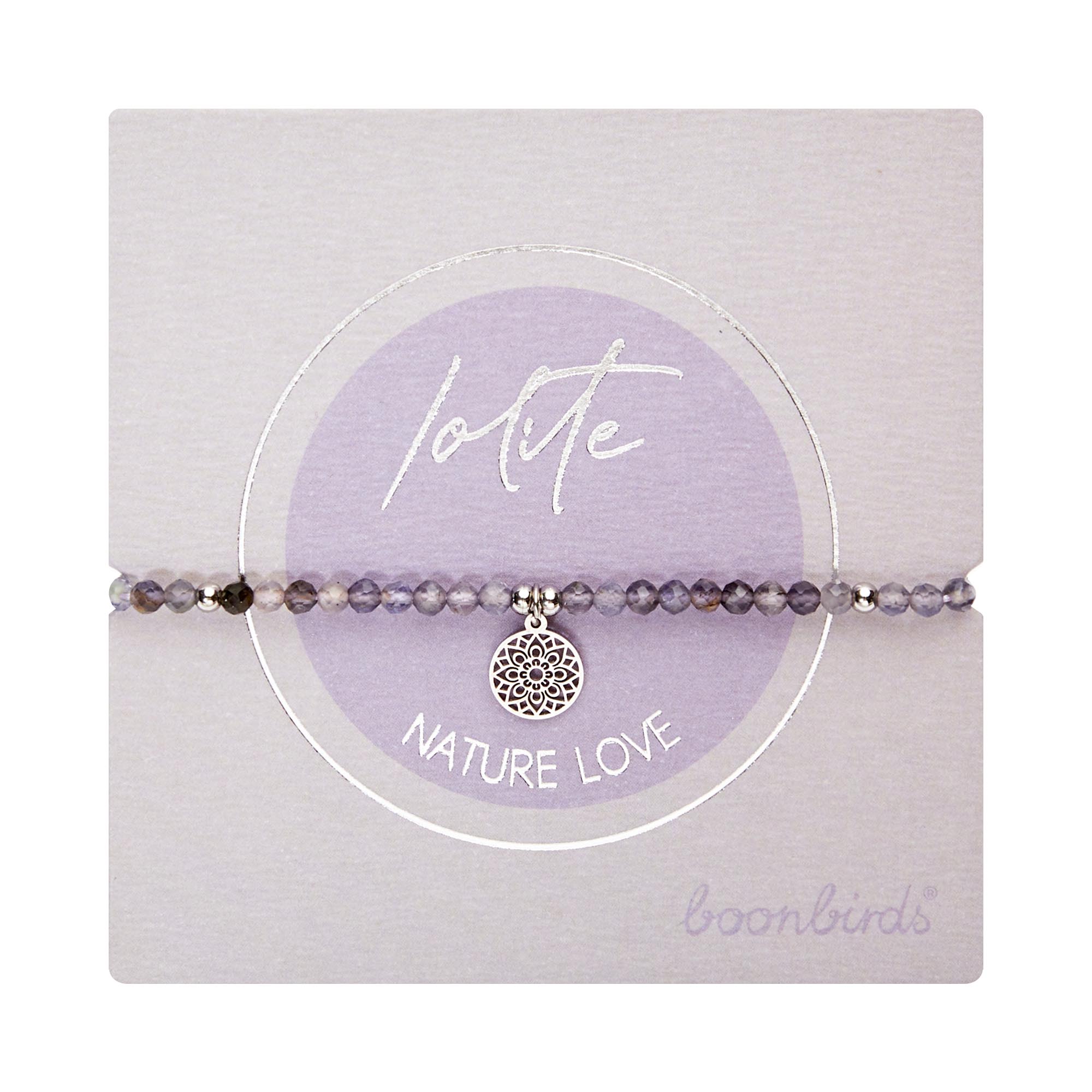 Armband - "nature love" - Iolith - Edelstahl - Mandala des Glücks