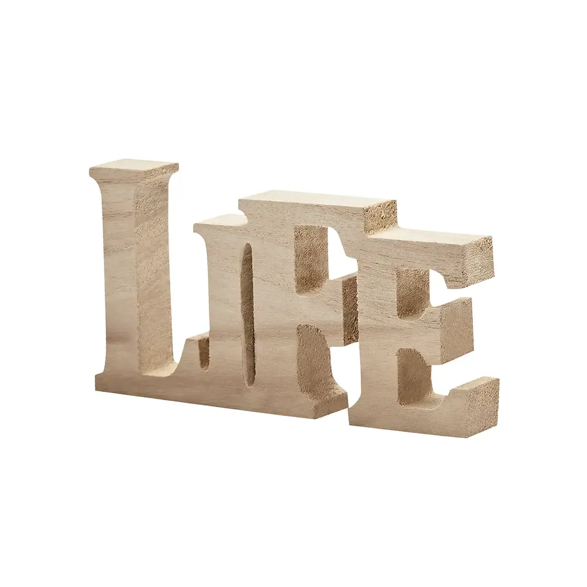 Schriftzug LIFE – Holz, natur