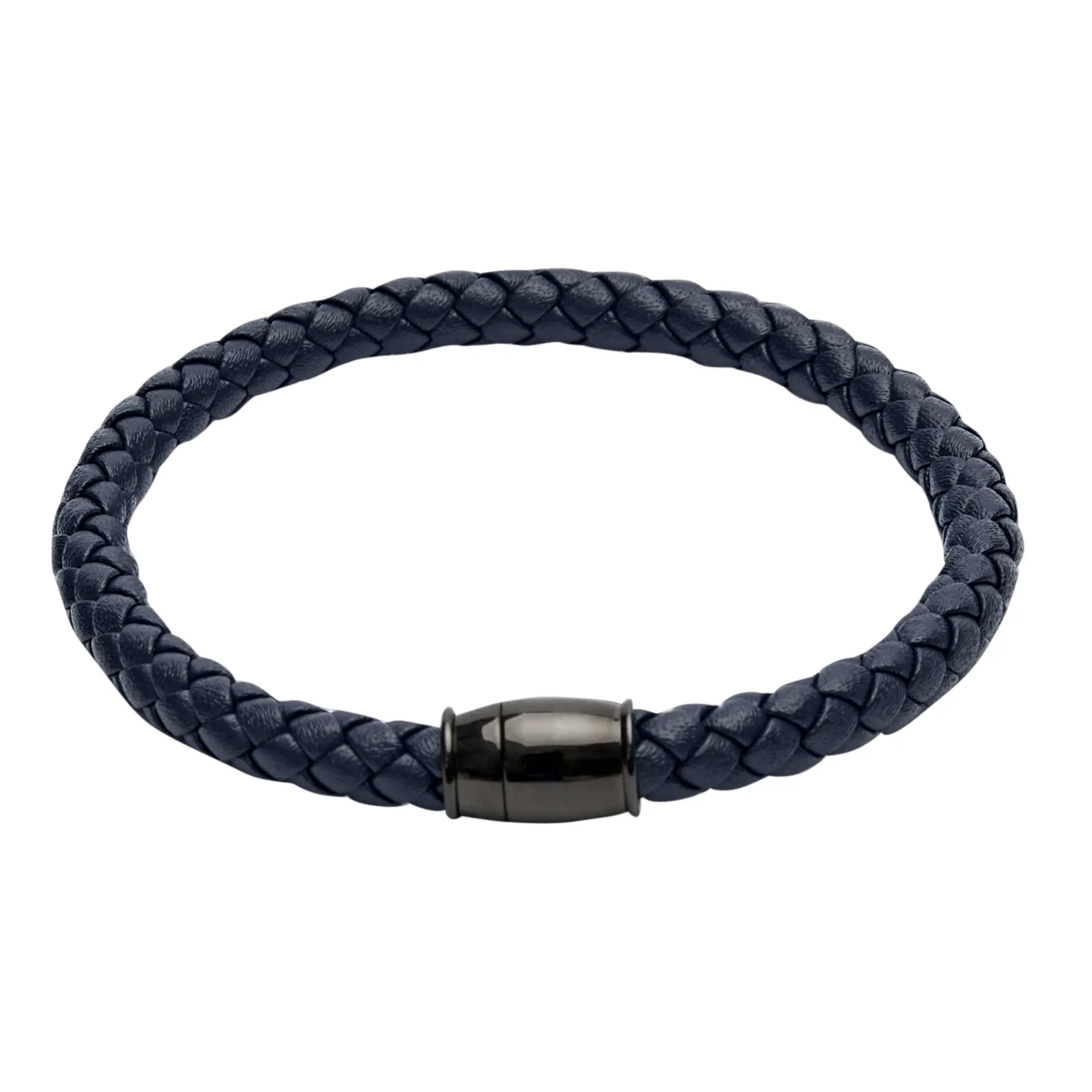 Armband TEXAS – Leder, blau (rund)