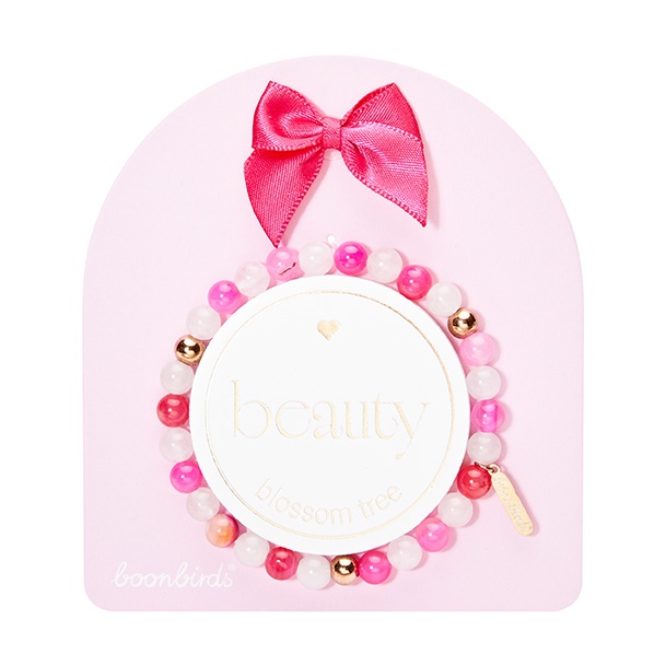 Edelsteinarmband - "beauty" - blossom tree - rosévergoldet