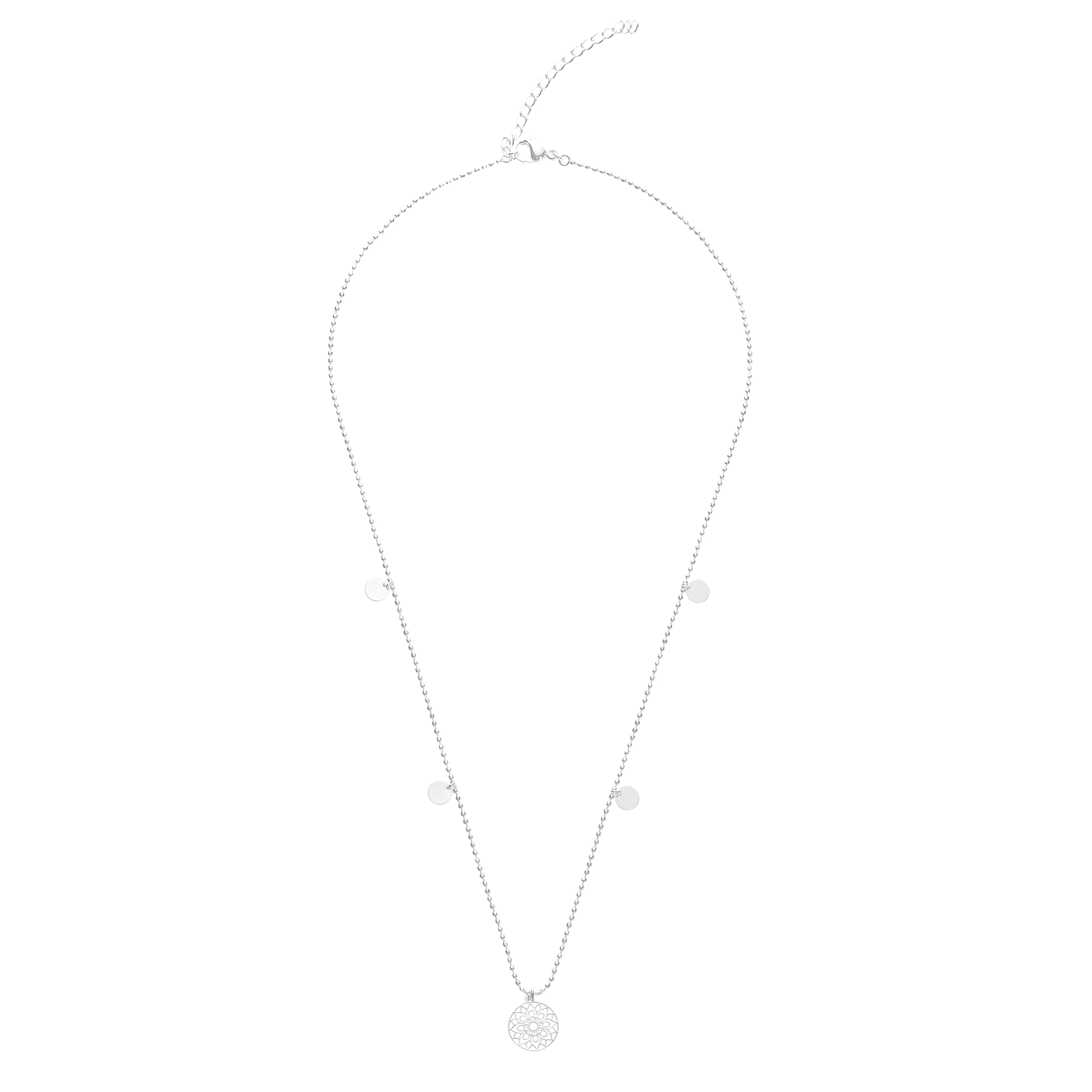 Halskette BEAUTIFUL – Mandala des Glücks, versilbert