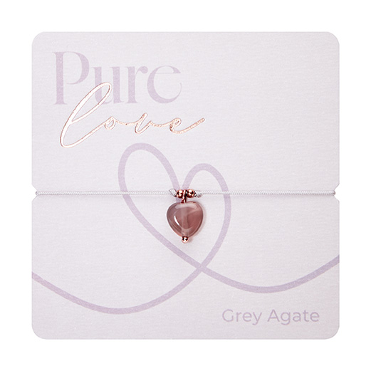 Armband - "Pure love" - Grauer Achat
