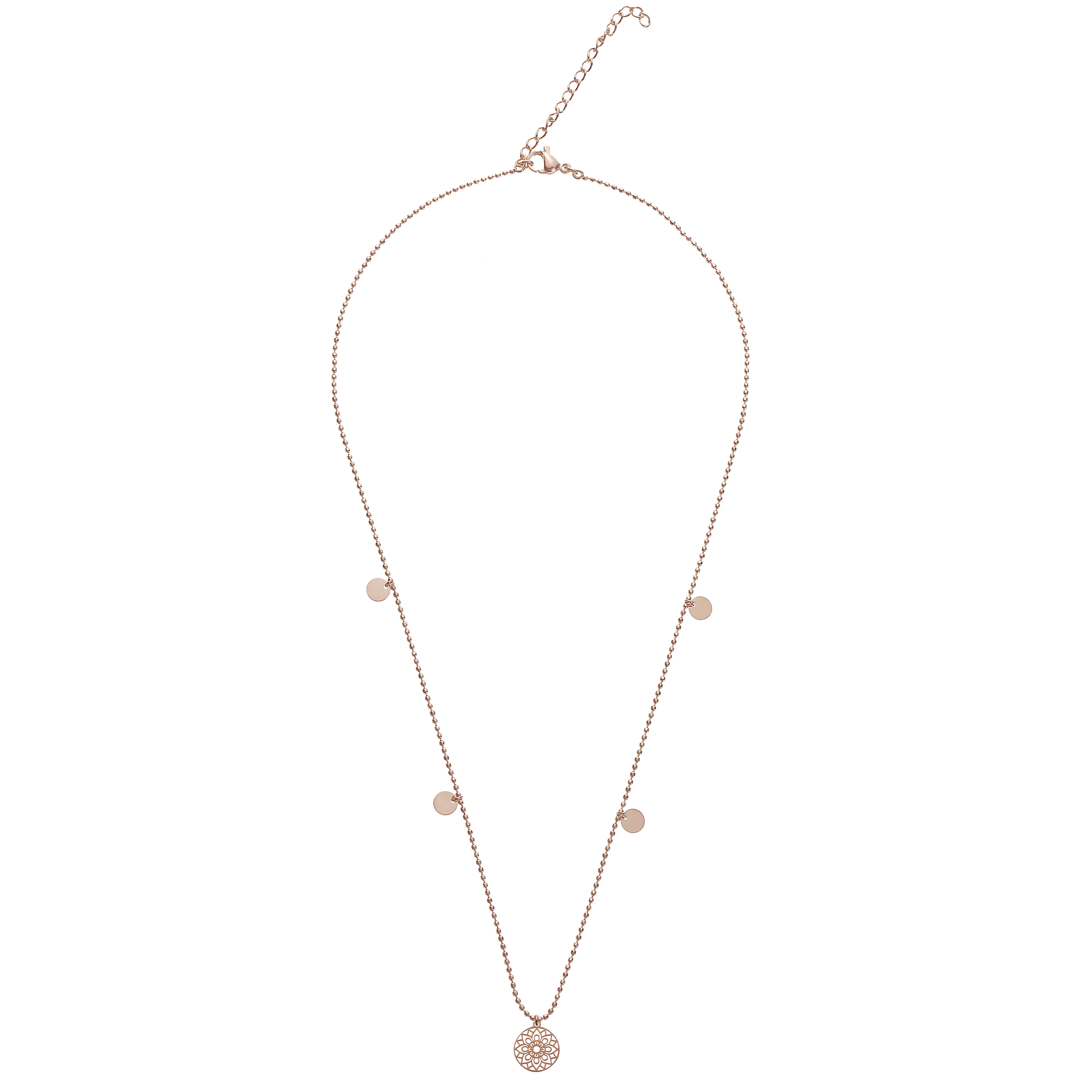 Halskette BEAUTIFUL – Mandala des Glücks, rosévergoldet