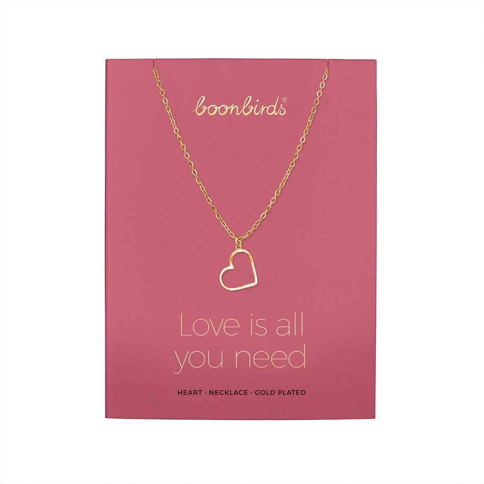 Vergoldete Halskette mit Anhänger Herz von der Marke boonbirds