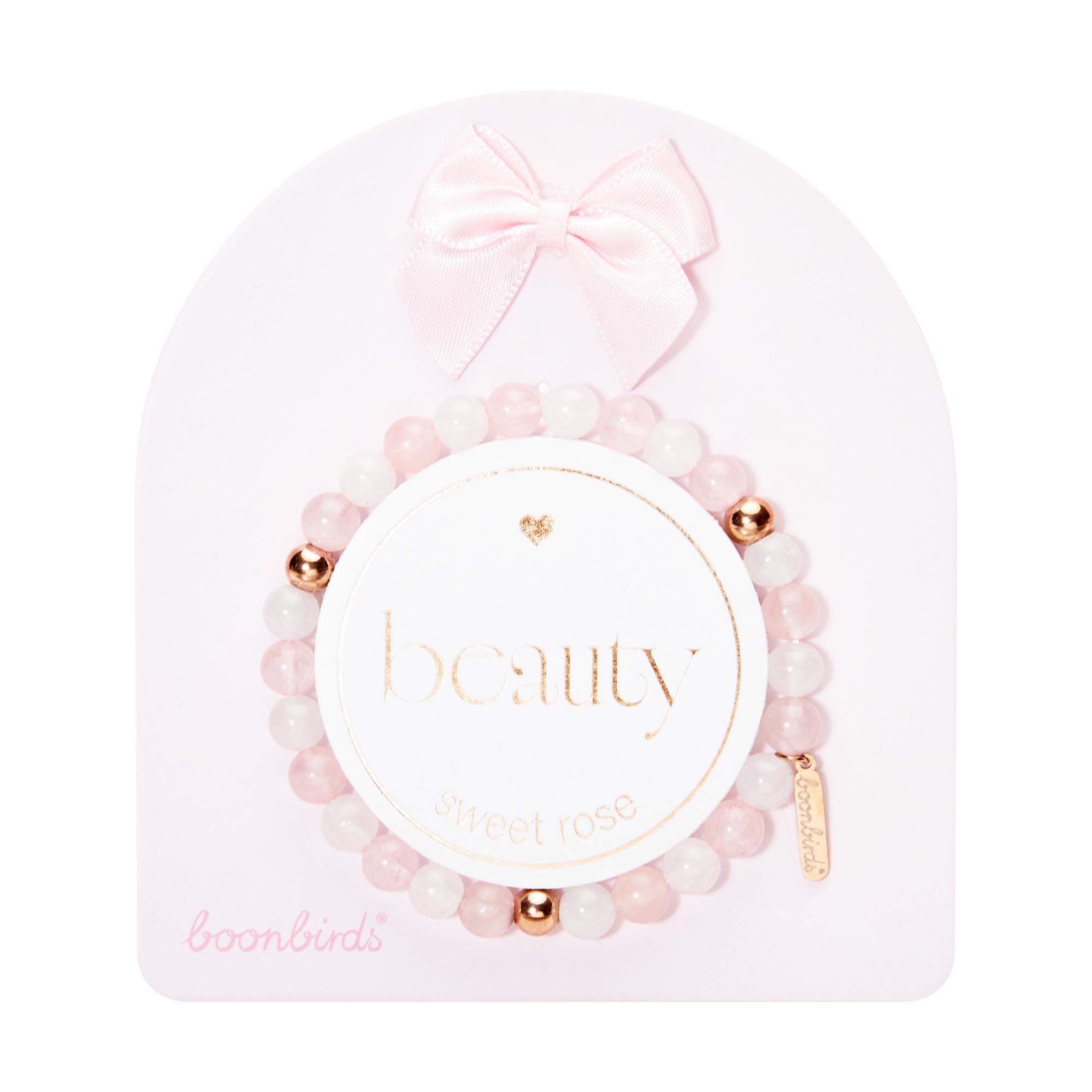 Edelsteinarmband - "beauty" - sweet rose - rosévergoldet