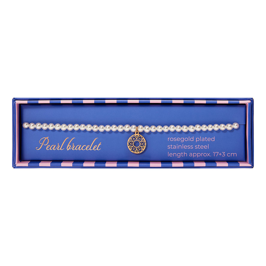 Geschenkbox Perlenarmband – Mandala der Liebe, rosévergoldet