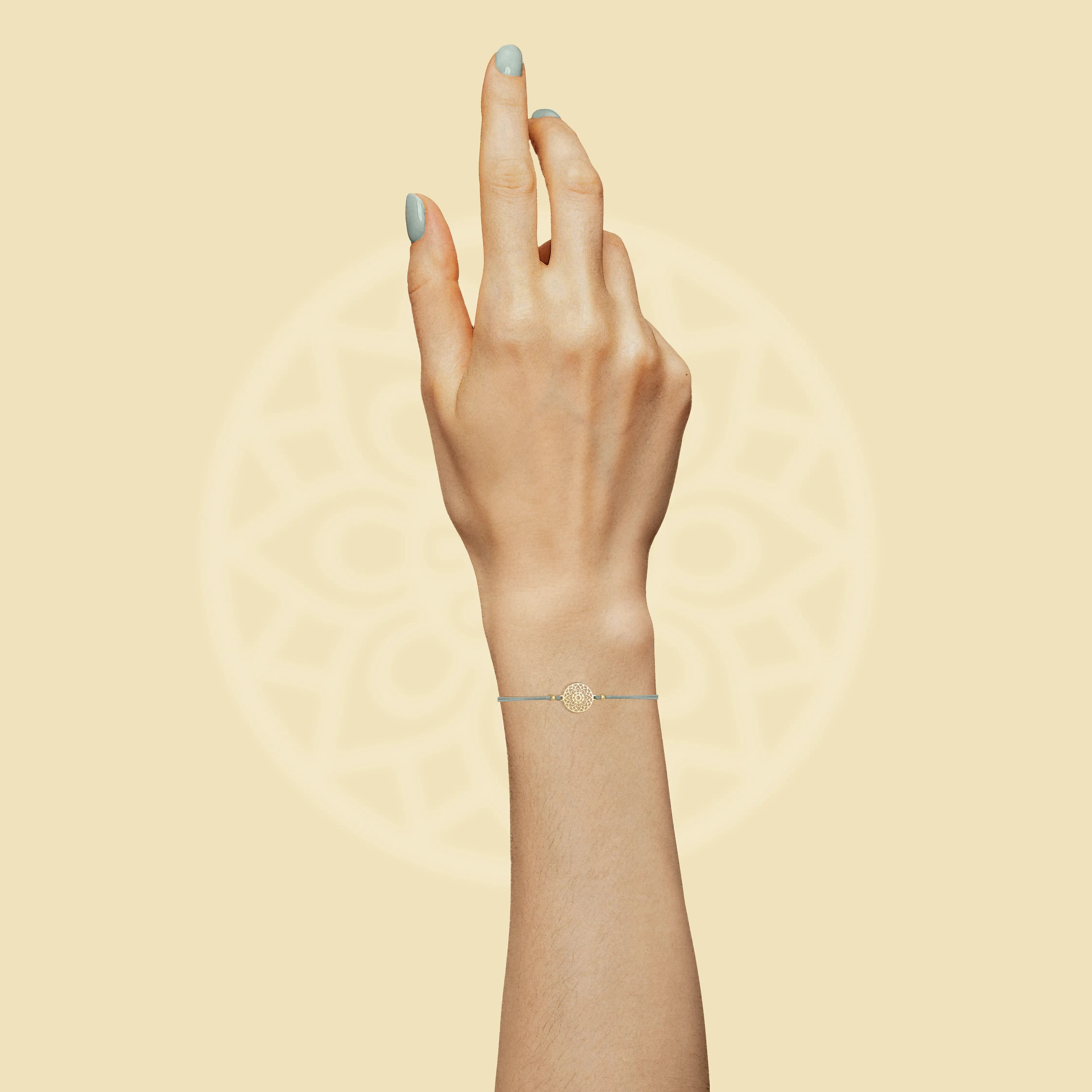 Armband BE HAPPY – Mandala des Glücks, vergoldet