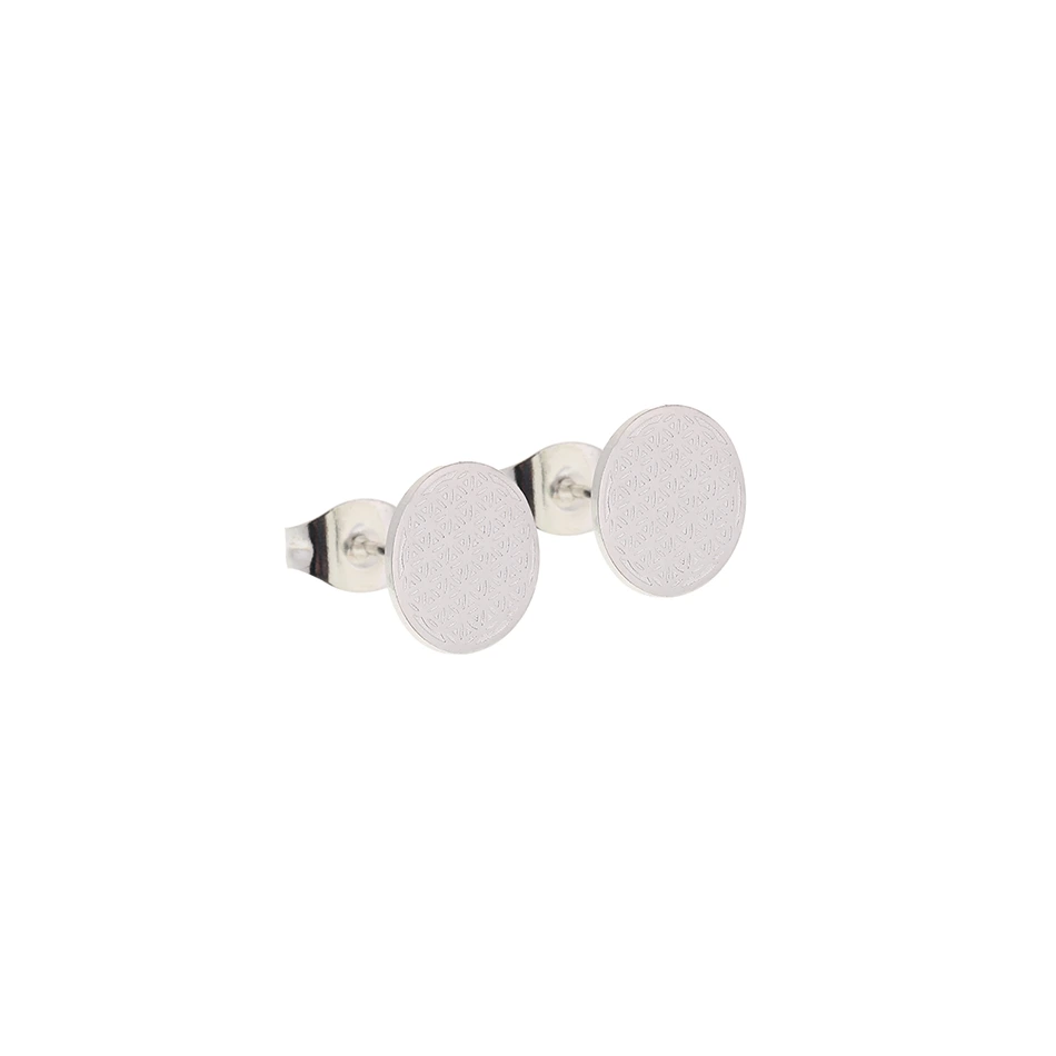 Versilberte Ohrstecker mit dem Motiv Blume des Lebens von der Marke boonbirds