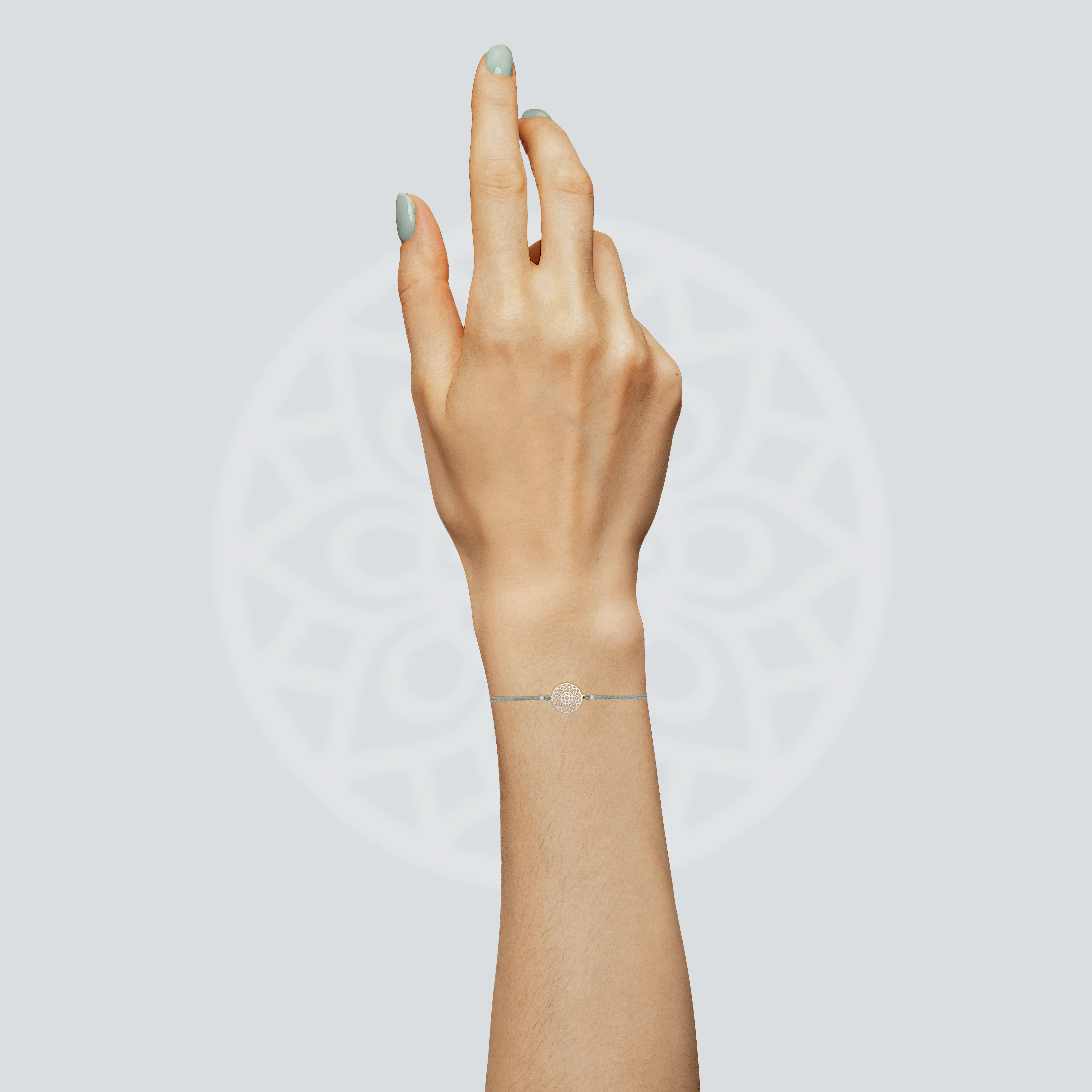 Armband BE HAPPY – Mandala des Glücks, Edelstahl