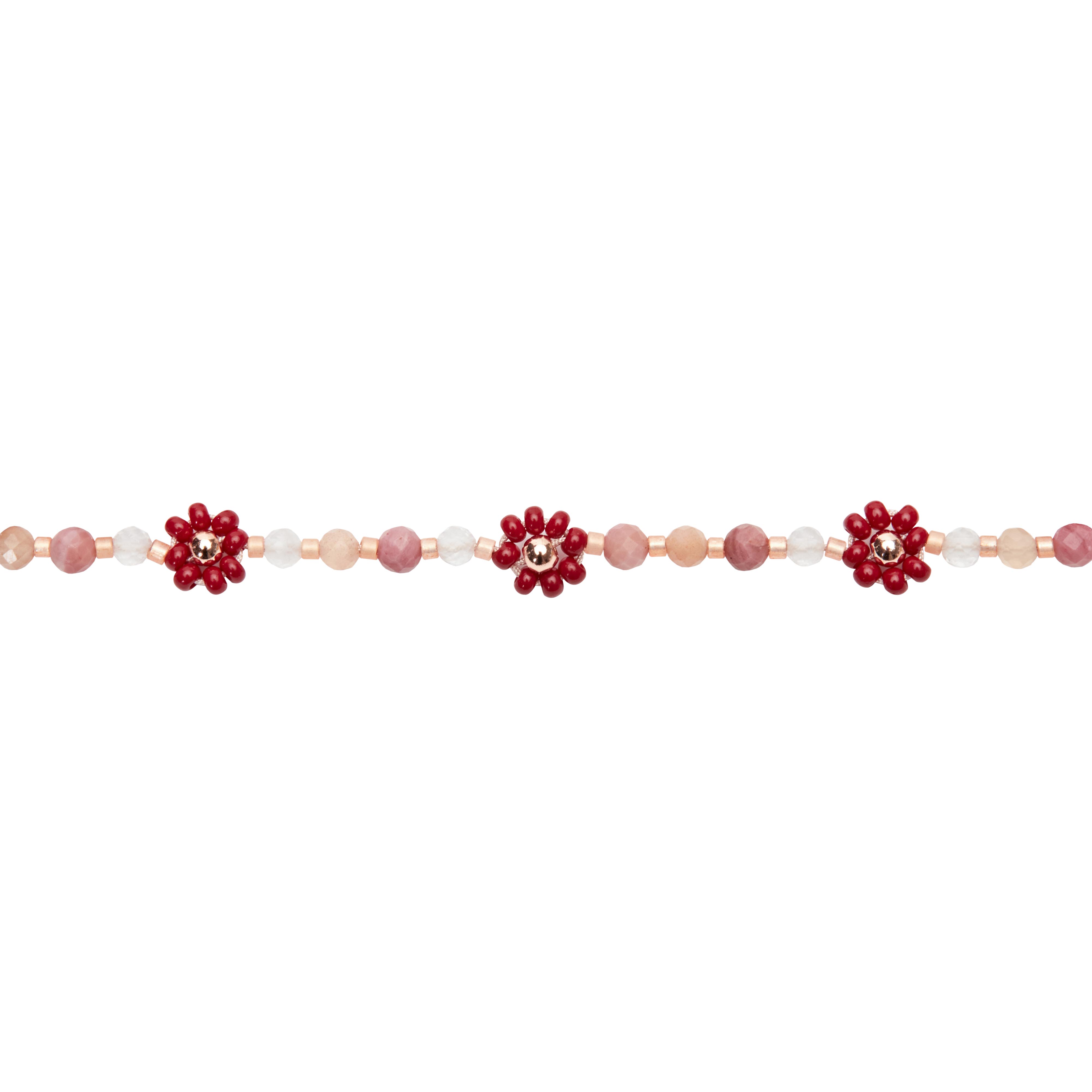 Armband FLOWER POWER, bordeaux