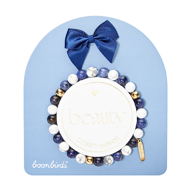 Edelsteinarmband - "beauty" - ocean waves - vergoldet