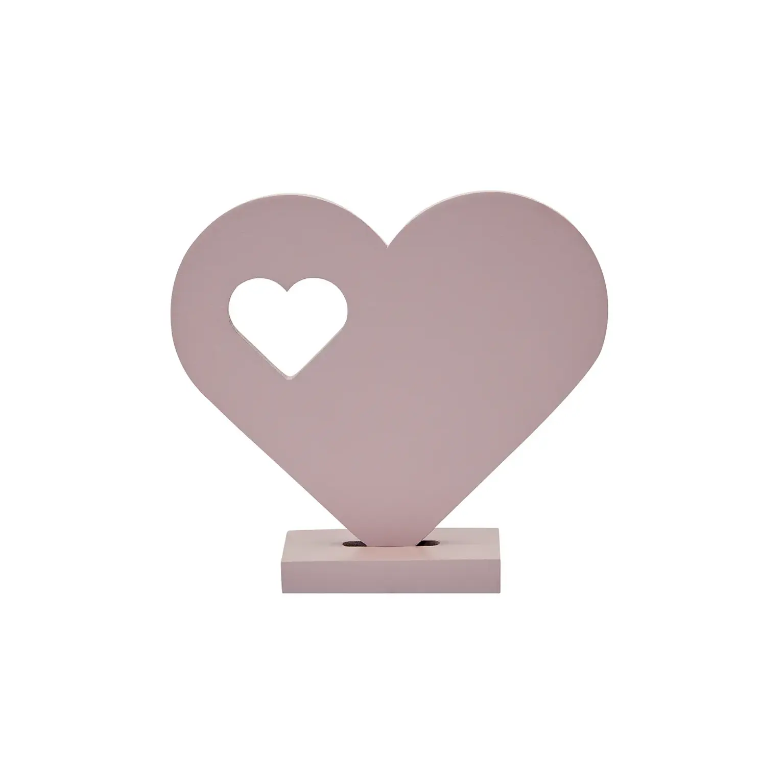 Symbol klein – Herz, Holz rosa