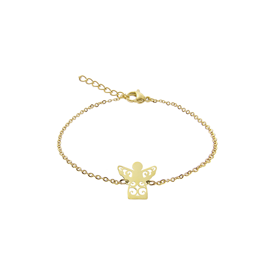 Vergoldetes Armband mit Anhänger Schutzengel von der Marke boonbirds