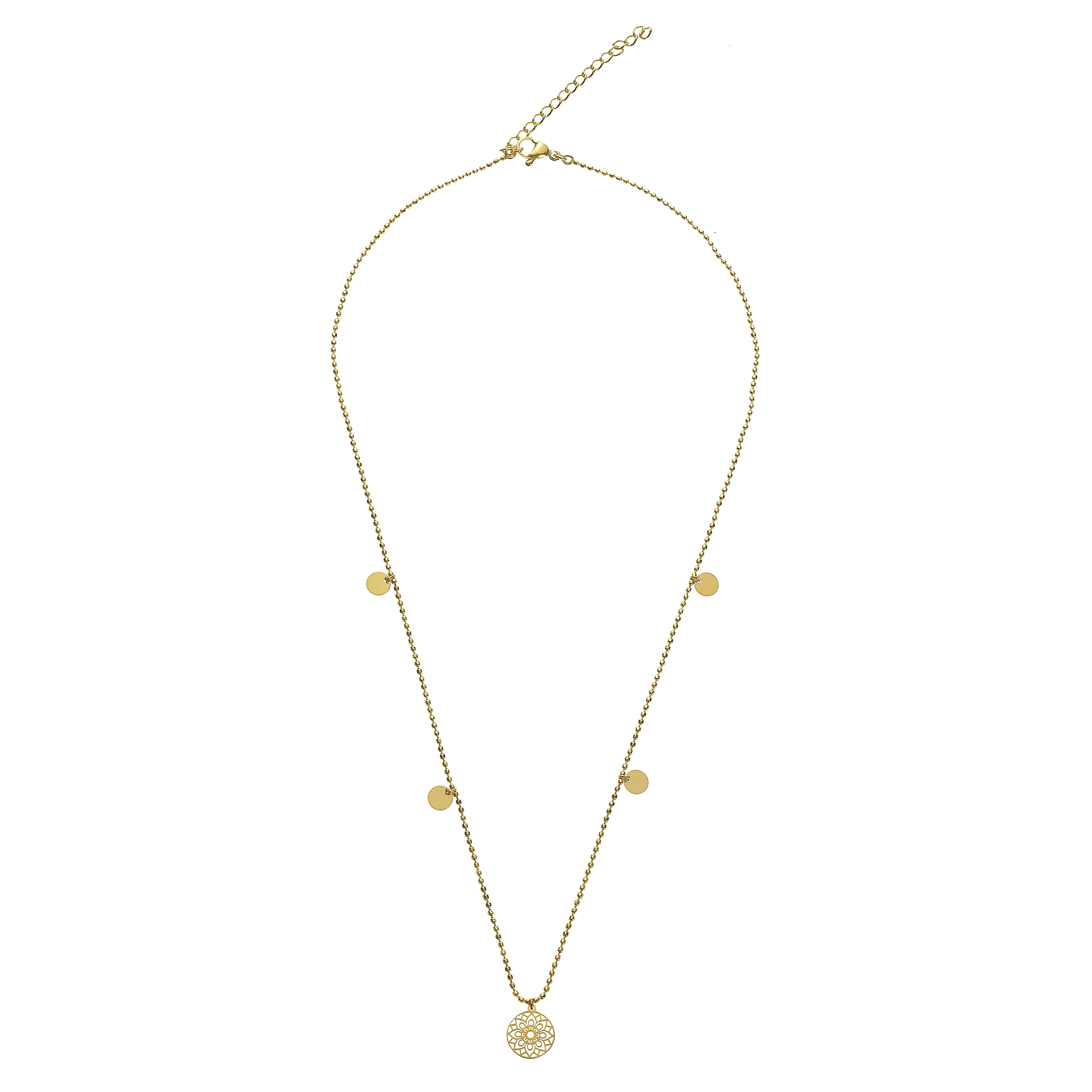 Halskette BEAUTIFUL – Mandala des Glücks, vergoldet