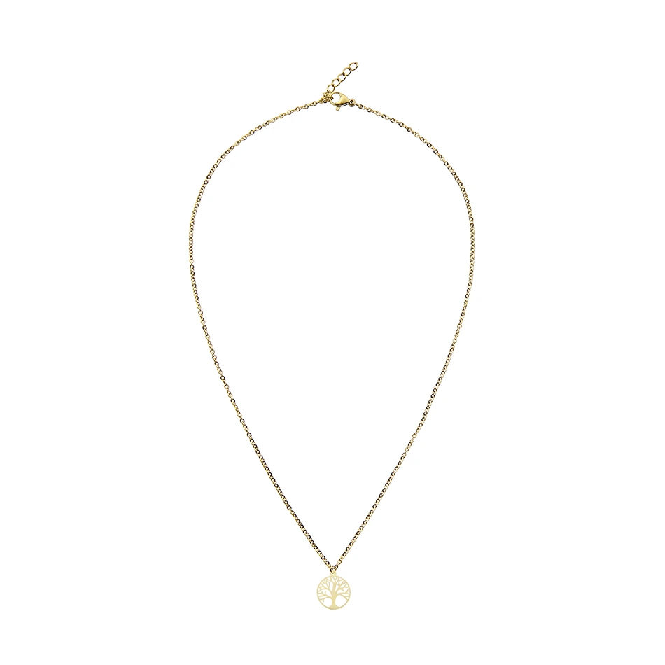Vergoldete Halskette mit Anhänger Baum des Lebens von der Marke boonbirds