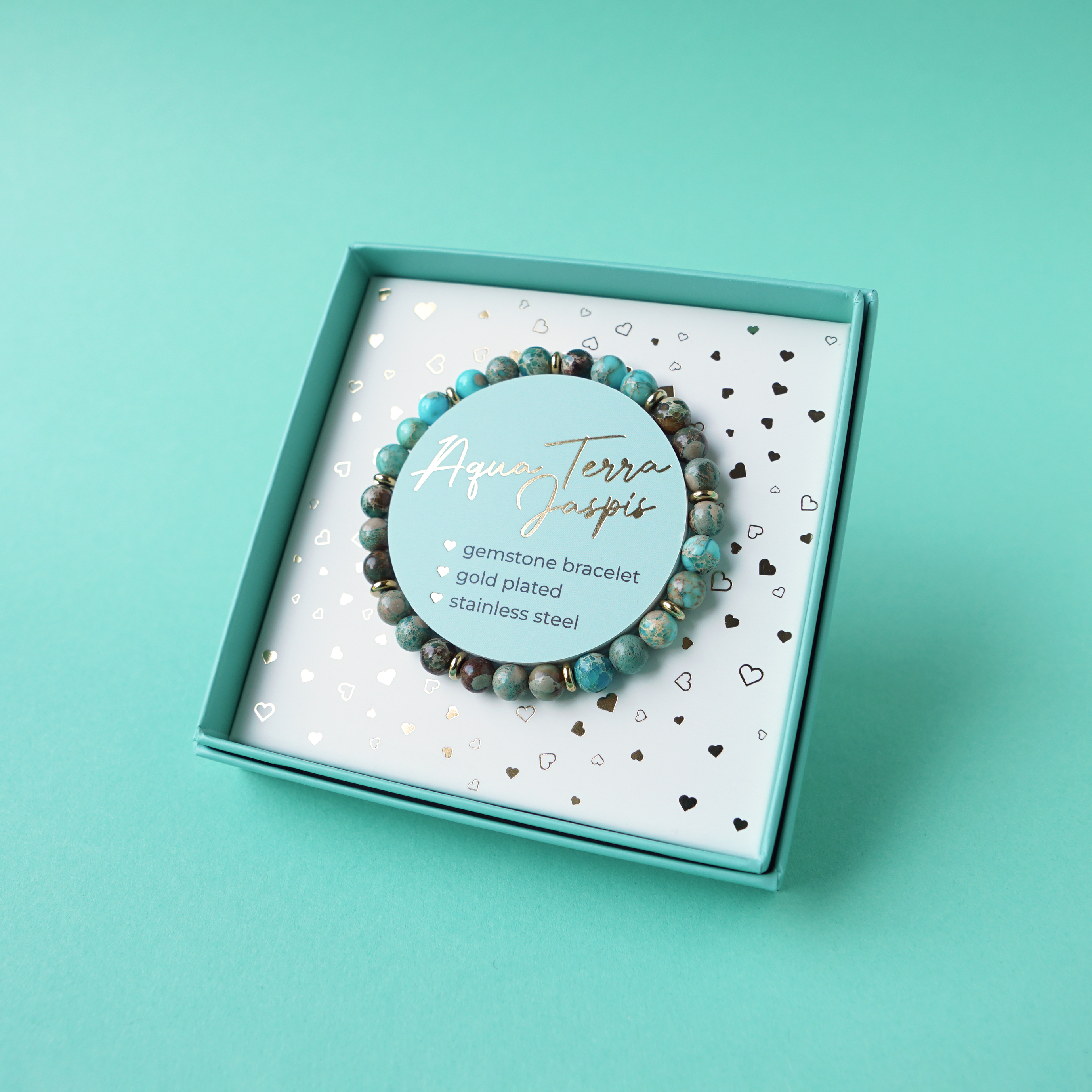 Geschenkbox Frauen - Armband, Aqua Terra Jaspis Blue Geschenkbox Frauen - Armband, Aqua Terra Jaspis Blue