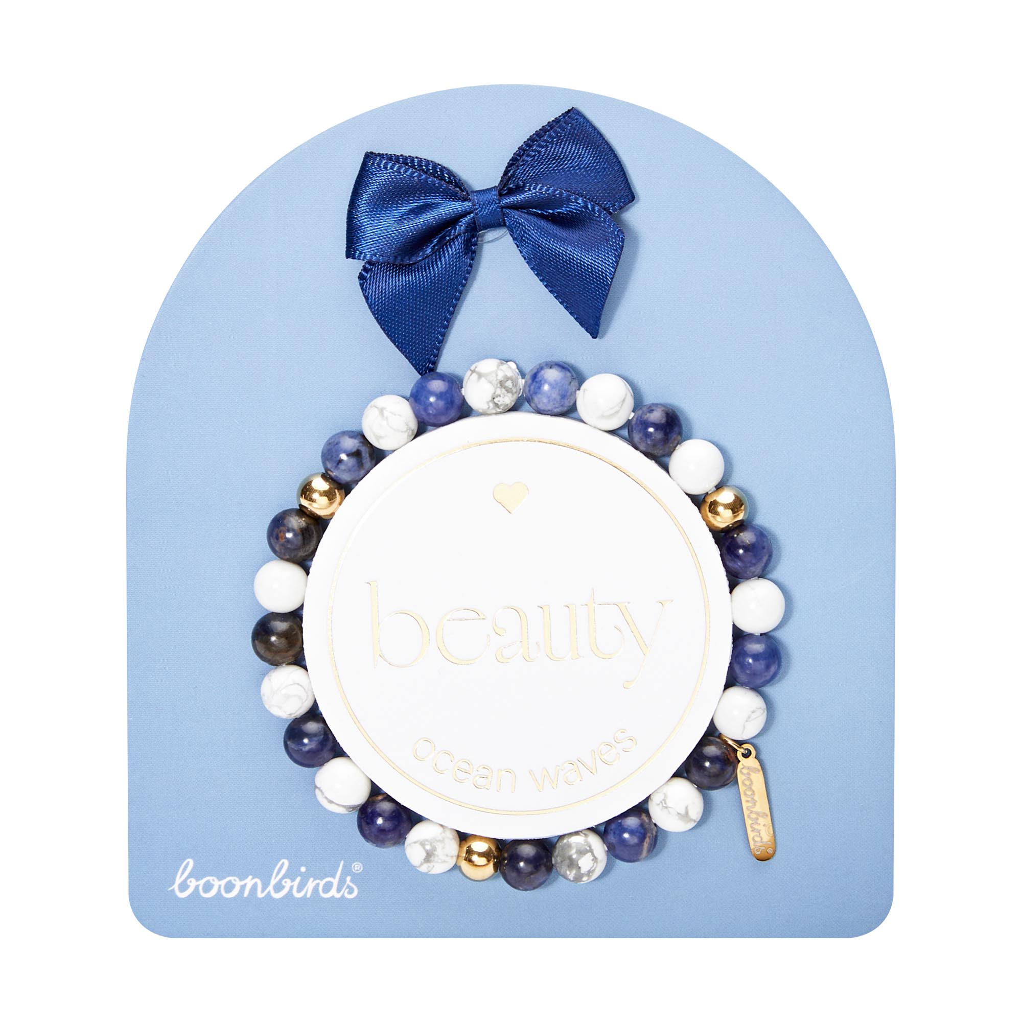 Edelsteinarmband - "beauty" - ocean waves - vergoldet