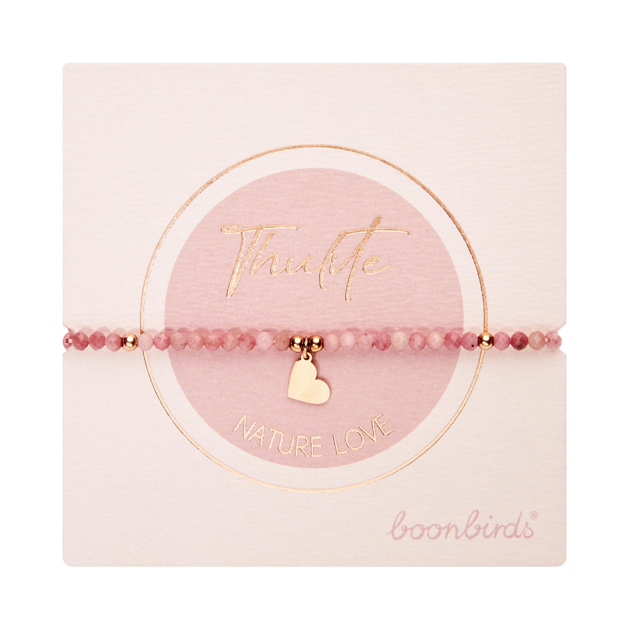 Armband - "nature love" - Thulit - rosévergoldet - Herz