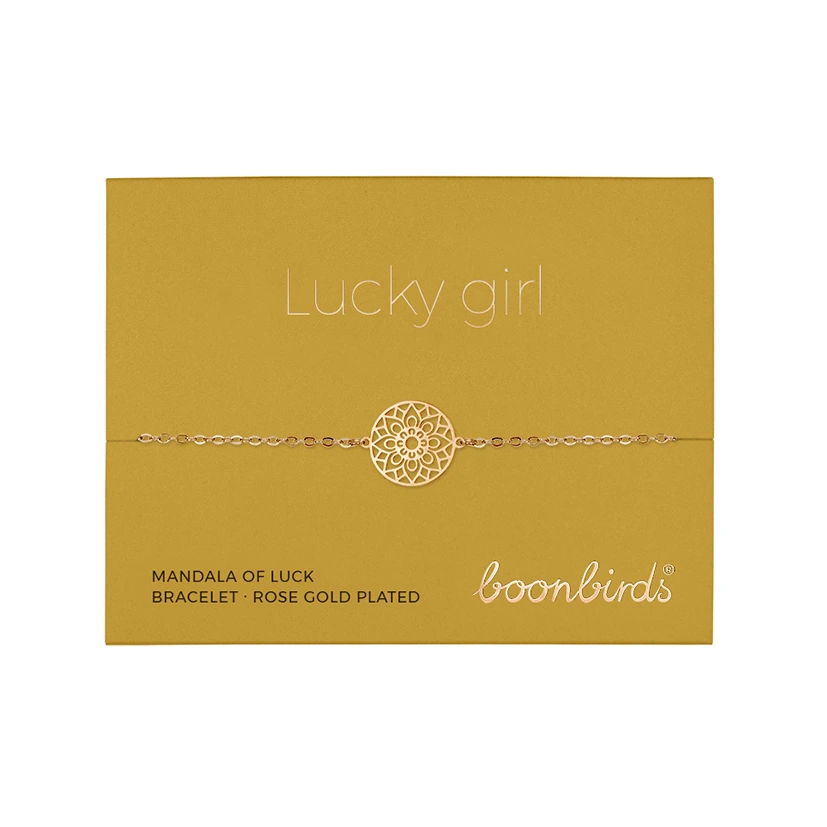 Armband SELECTION – Mandala des Glücks, rosévergoldet Rosévergoldetes Armband mit Anhänger Mandala des Glücks von der Marke boonbirds