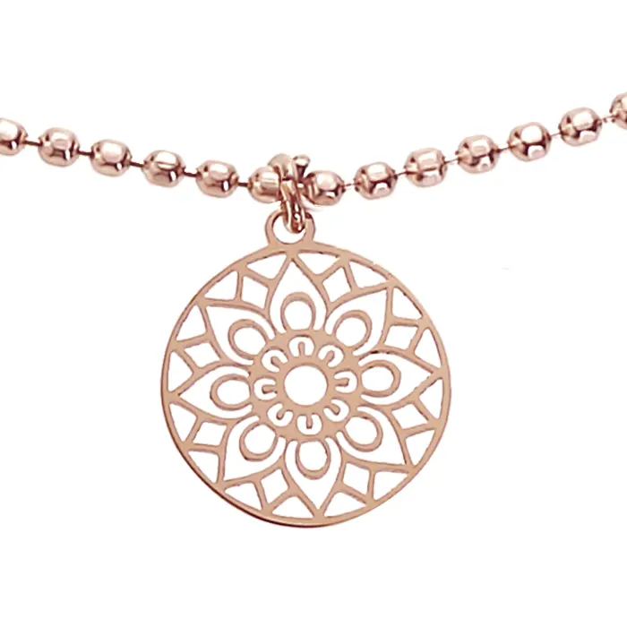 Armband BEAUTIFUL – Mandala des Glücks, rosévergoldet