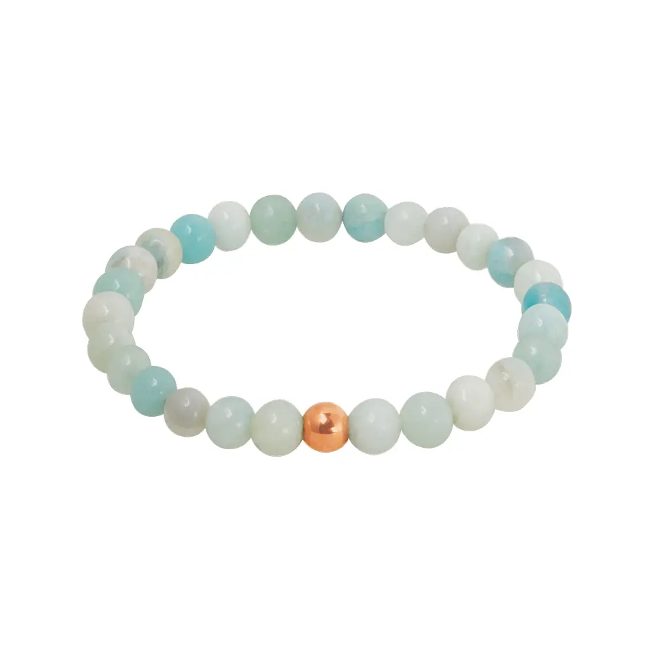 Echtsteinarmband KARMA – Amazonit, rosévergoldet Echtsteinarmband KARMA – Amazonit, rosévergoldet