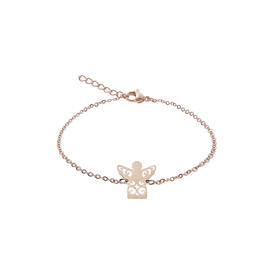 Rosévergoldetes Armband mit Anhänger Schutzengel von der Marke boonbirds