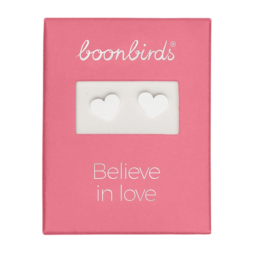 Ohrstecker SELECTION – Herz, versilbert Versilberte Ohrstecker mit dem Motiv Herz von der Marke boonbirds