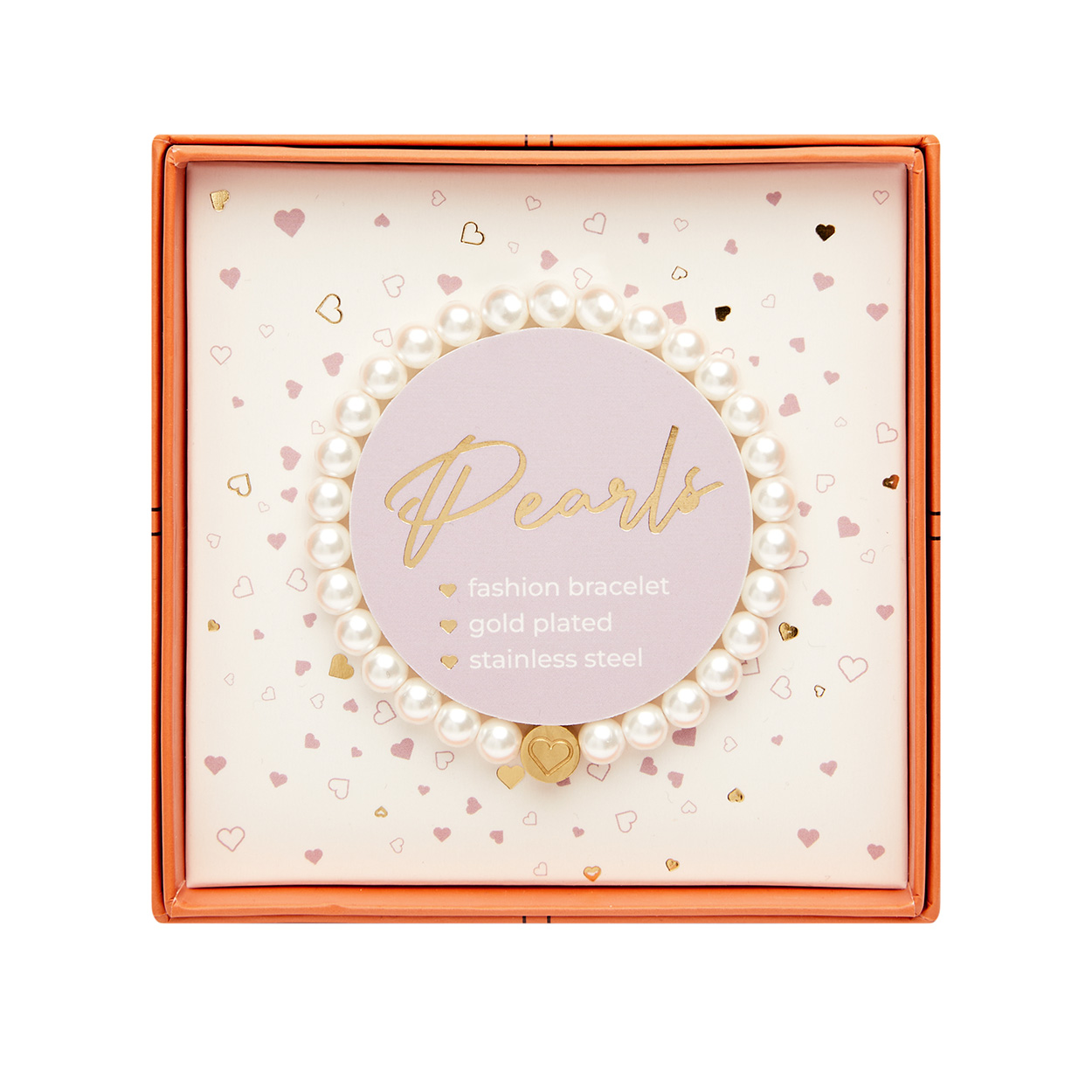 Geschenkbox Frauen - Armband, Perle vergoldet