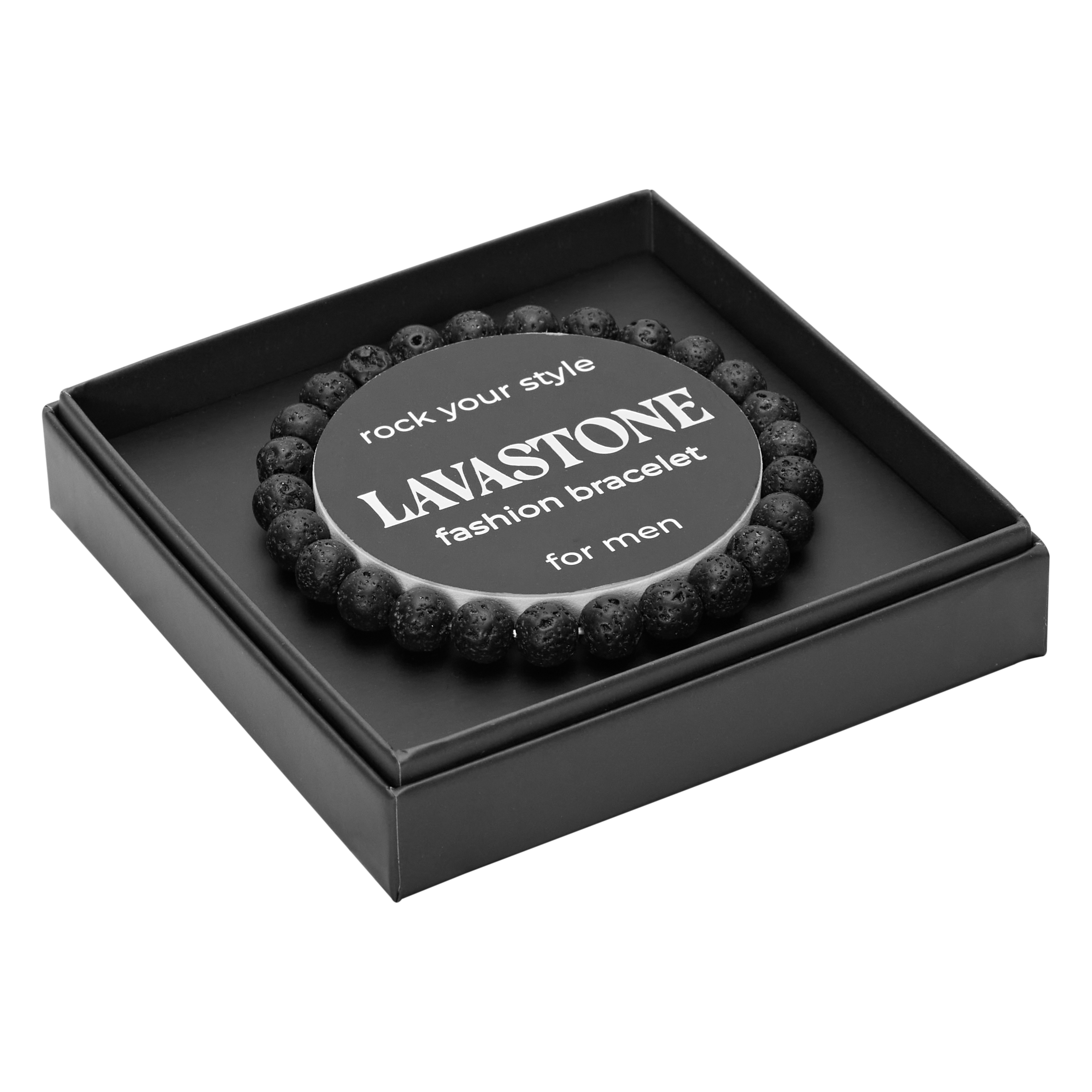 Geschenkbox MEN – Armband, Lavastein
