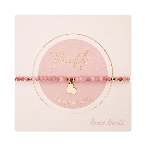 Armband - "nature love" - Thulit - rosévergoldet - Herz