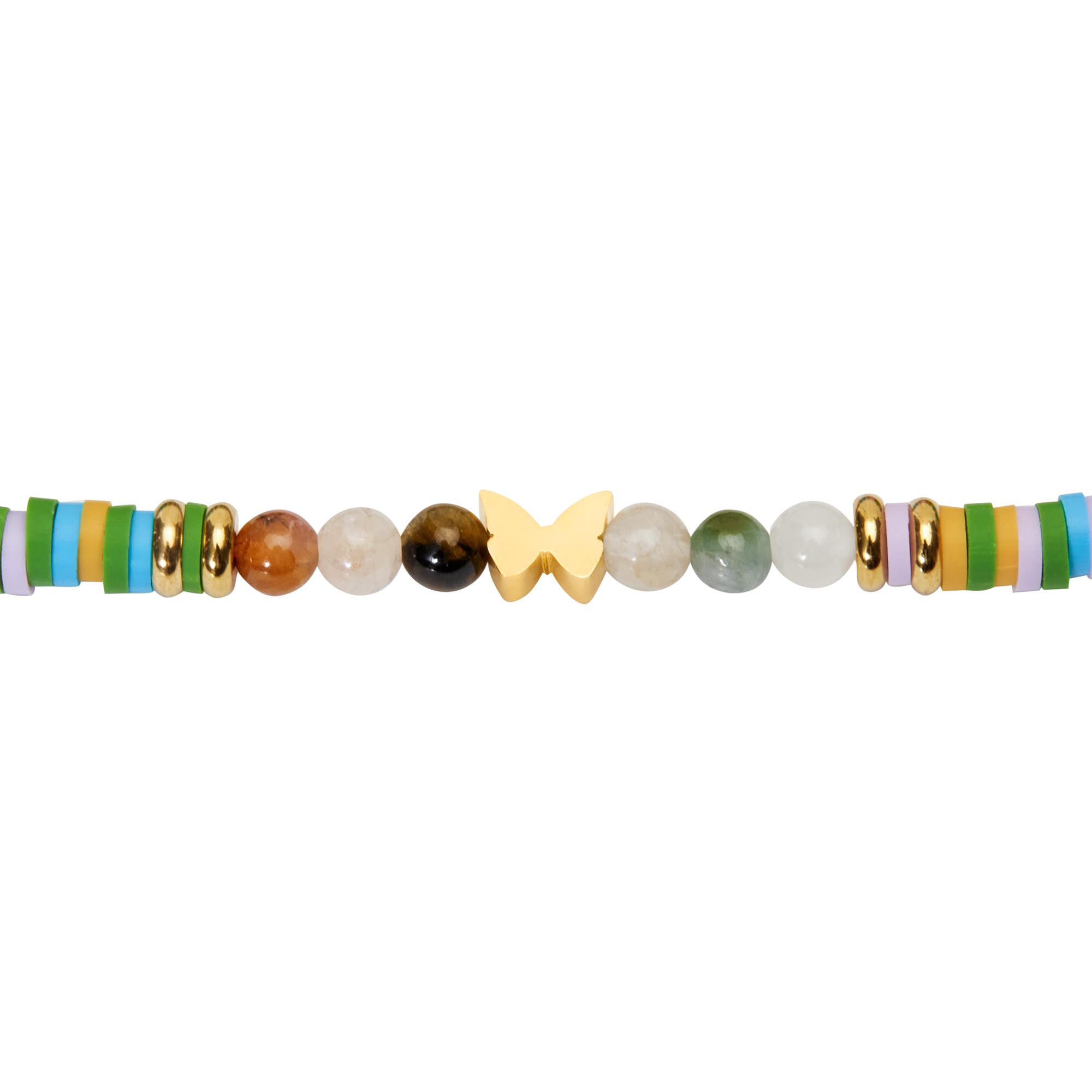 Armband - "little dreams" - Turmalin - vergoldet - Schmetterling