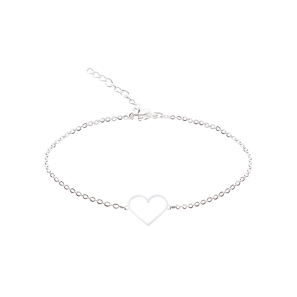 Versilbertes Armband mit Anhänger Herz von der Marke boonbirds